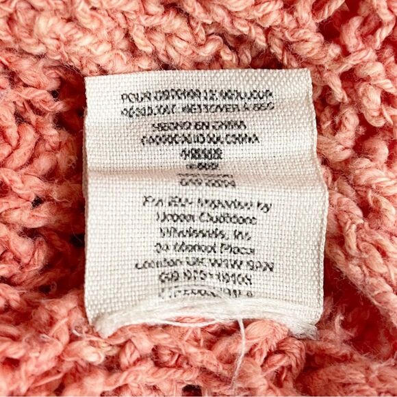 Free People Chunky Sweater Size Medium Greenwich Village Boho Tunic Coral Pink - Picture 11 of 12